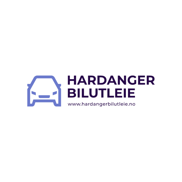 Logo for Hardanger Bilutleie med en bilsilhuett og nettadresse.