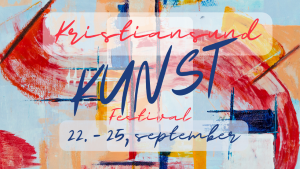 Kristiansund Kunstfestival plakat med fargerike penselstrøk og datoene 22. - 25. september.