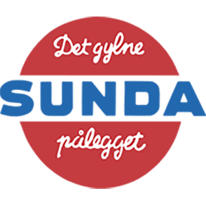 Logo for Sundapålegget med teksten "Det gyldne" over og "Sunda" i store bokstaver.