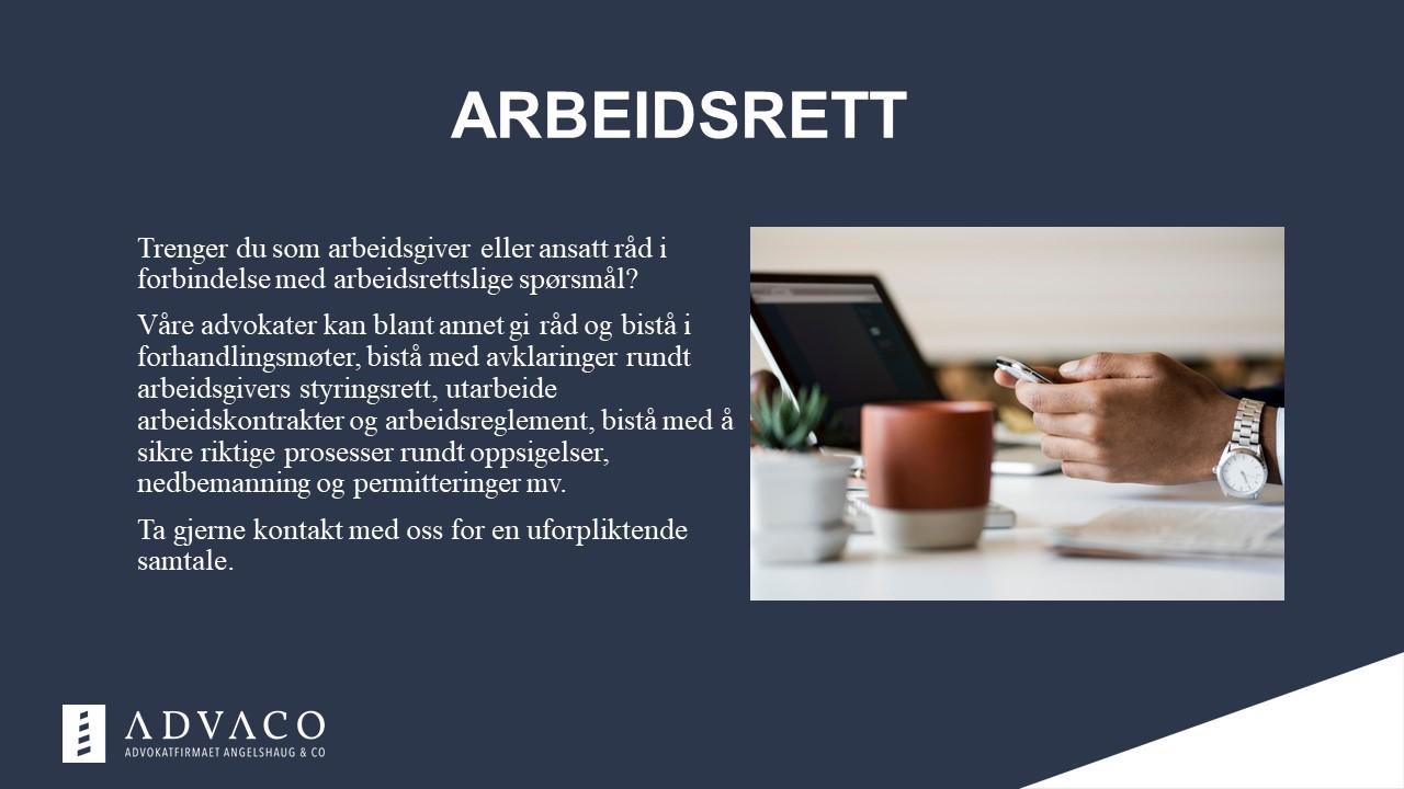 Bilde med teksten "ARBEIDSRett" og en kopp kaffe, som diskuterer arbeidsrett og juridiske spørsmål.