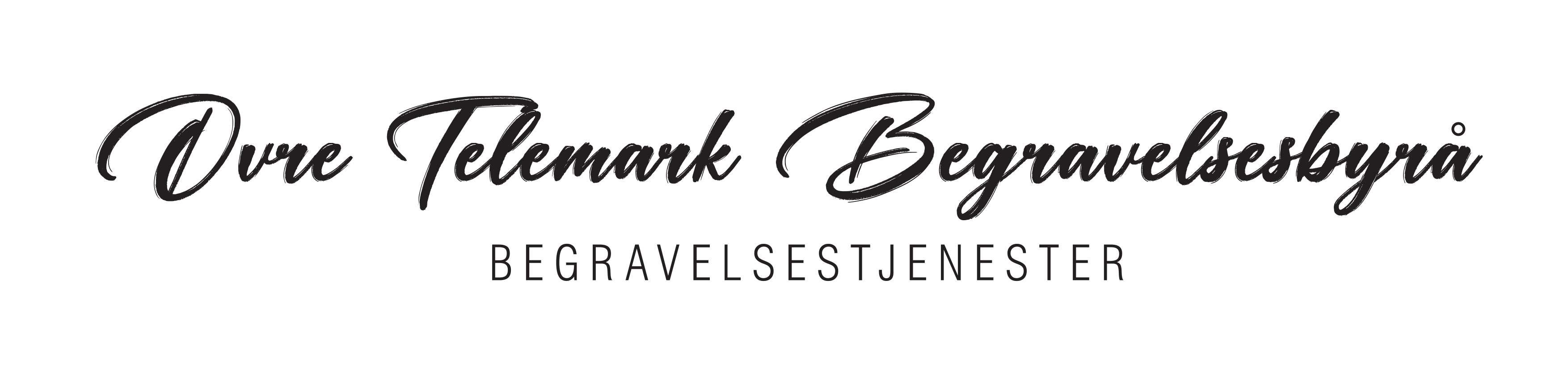 Begravelsesbyråets logo med teksten "Ove Flamm Begravelsesbyrå" og "Begravelsestjenester" i elegant skrifttype.