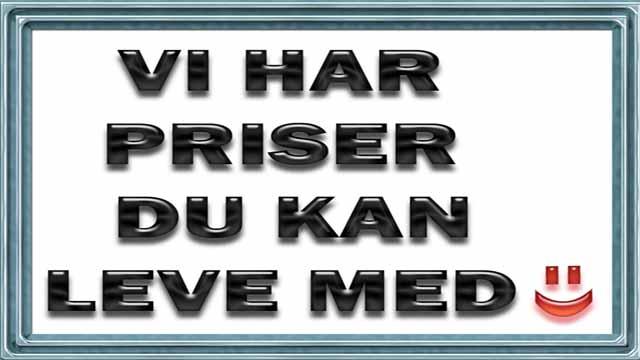 Vi har priser du kan leve med, med en smilende emoji i bunnen av bildet.