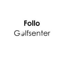 Follo Golfsenter logo med teksten "Follo" over "Golfsenter" og en golfball.