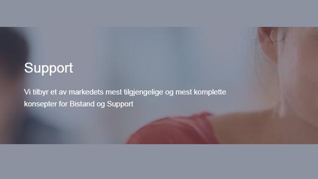 Bilde av tekst som beskriver støtte og tjenester for kunder, med fokus på kvalitet og tilgjengelighet.
