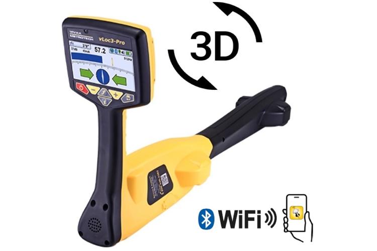 En 3D-kabelsøker med WiFi-funksjon og digital skjerm for nøyaktig lokalisering av kabler.