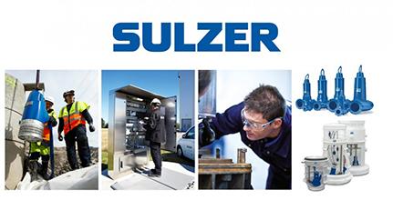 Bilde av Sulzer-produkter og ansatte som jobber med installasjon og vedlikehold av utstyr.