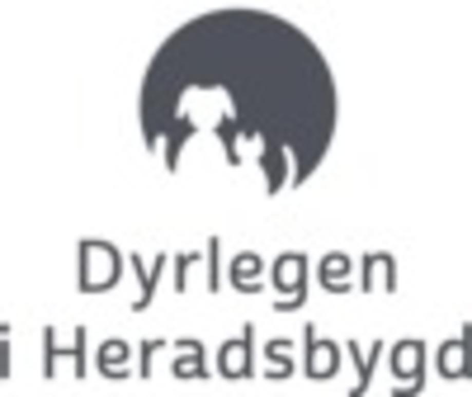 Logo for Dyrlægen i Heradsbygd med silhuetter av en hund og en katt.