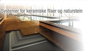 Systemer for keramiske fliser og naturstein i et moderne svømmebassengområde med stilige detaljer.