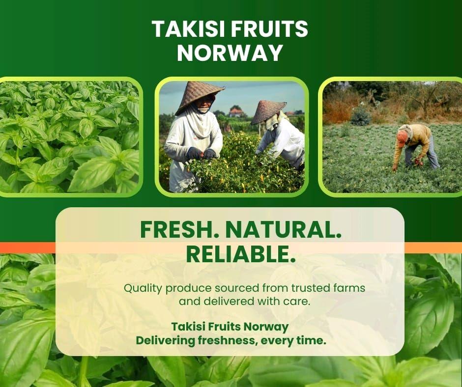 Friske urter og grønnsaker fra Takisi Fruits Norway, med fokus på kvalitet og pålitelige leveranser.