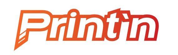 Logoen til Printin med oransje og rød fargekombinasjon og moderne skrifttype.
