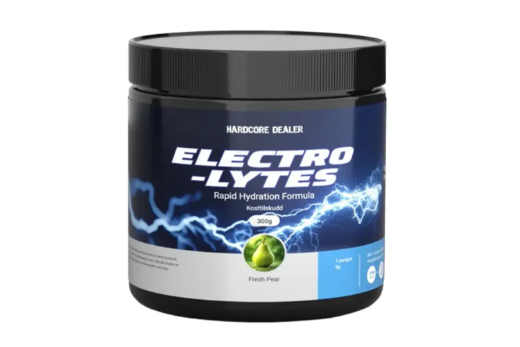 Boks med Electro-Lytes, en rask hydratiseringsformel med smak av fersk pære, 300 gram.